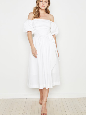 Topaz Off Shoulder Midi Dress