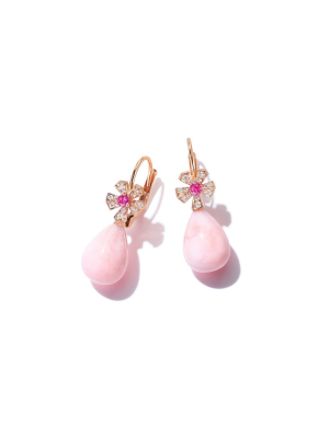 Wonderland Teardrop Pink Opal Earrings