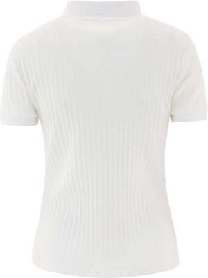 Maison Margiela Ribbed Short-sleeve Polo Shirt