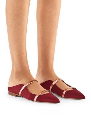 Maureen Flat - Wine Rose Gold Satin Flat