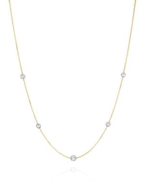 Rosette Rose Cut Diamond 5-station Necklace