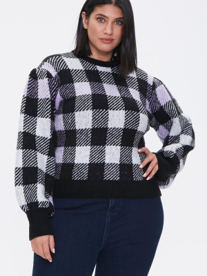 Plus Size Buffalo Plaid Sweater