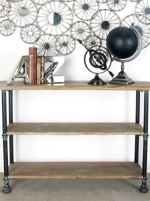 Industrial 3 Tier Console Table Brown - Olivia & May