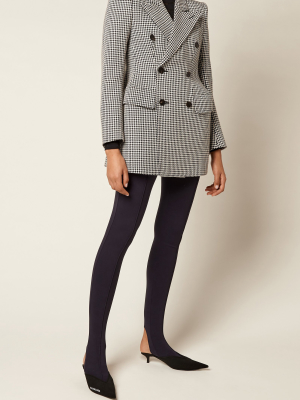 Houndstooth Double-breasted Wool Blazer