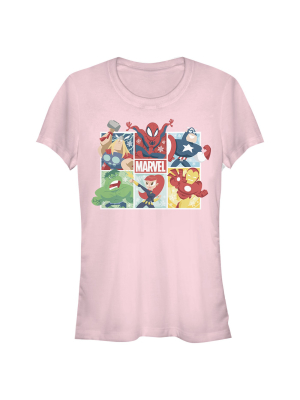 Junior's Marvel Winter Holiday Heroes T-shirt