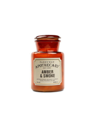 Apothecary 8 Oz Candle  - Amber + Smoke