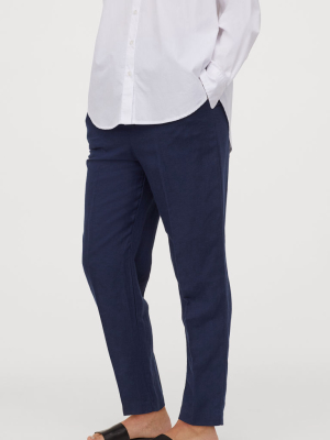 Linen-blend Pull-on Pants