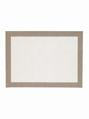 Bodrum Bordino Rectangle Placemat - Antique White & Oatmeal - Set Of 4