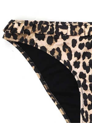 Ganni Leopard Print Bikini Bottom