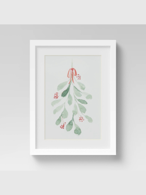 12" X 16" Christmas Holly Framed Wall Print - Threshold™