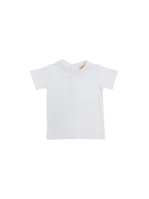 Peter Pan Collar Shirt & Onesie (short Sleeve Pima) - Worth Avenue White