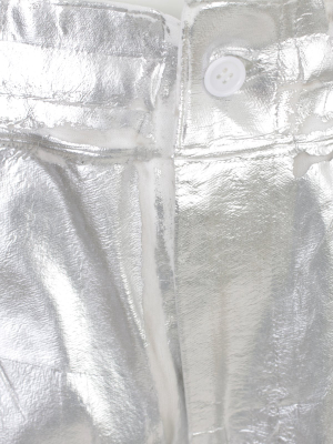 Comme Des Garçons Homme Plus Metallic-effect Cropped Pants