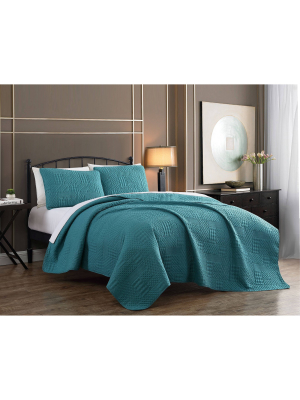 Yardley Embossed Quilt Set - Geneva Home Fashion