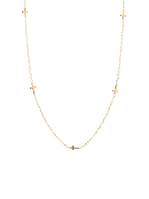 14k 5 Itty Bitty Cross Necklace