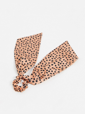 Asos Design Hair Scarf In Polka Dot