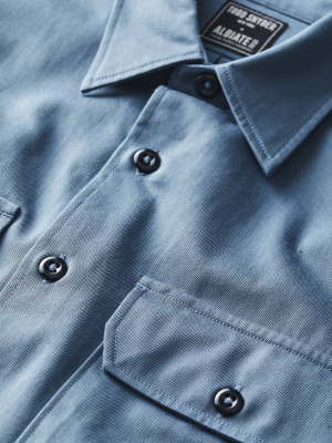 Italian Two Pocket Utility Long Sleeve Shirt In Club Blue