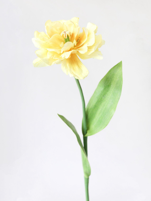 Ruffle Yellow Faux Tulip Flower - 25"
