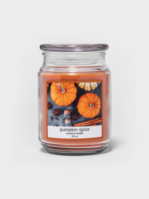 20oz Lidded Glass Jar Pumpkin Spice Candle