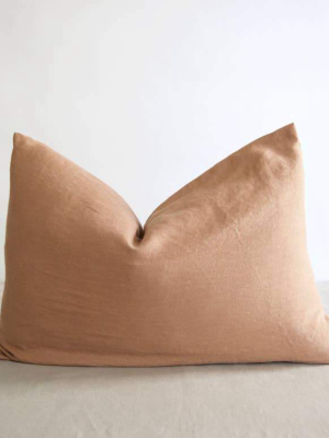 Lumbar Washed Linen Pillow - Sand