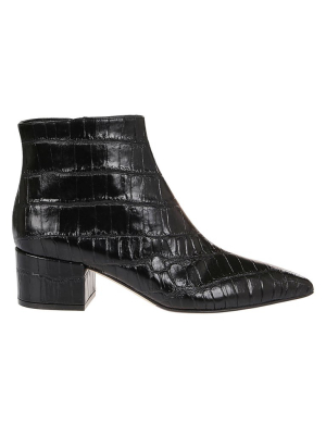 Sergio Rossi Embossed Pointed-toe Ankle Boots