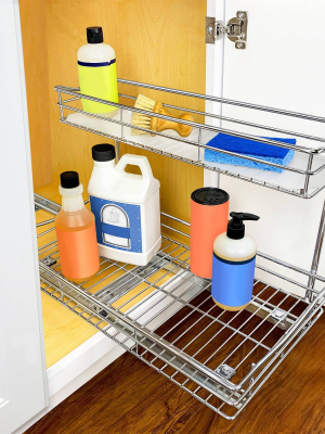 Link Professional 11.5" X 18" Slide Out Under Sink Cabinet Organizer - Pull Out Two Tier Sliding Shelf