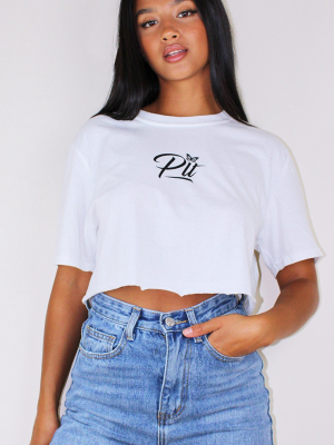 Prettylittlething Petite White Cropped T Shirt