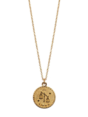 Sterling Libra Zodiac Necklace