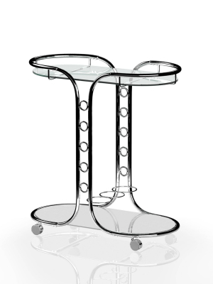 Kentrik Glass Top Serving Cart Chrome - Mibasics