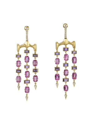 Gold Chrona Chandelier Earrings