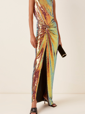 Sequined Jersey Twisted Sarong
