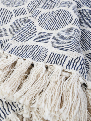 Ian Oversized Throw -  Ivory/navy