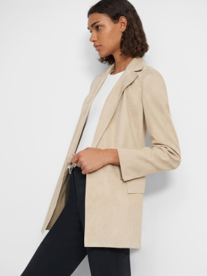 Belted Blazer In Suede