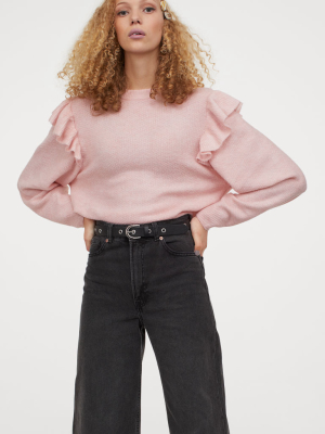 Flounce-trimmed Sweater