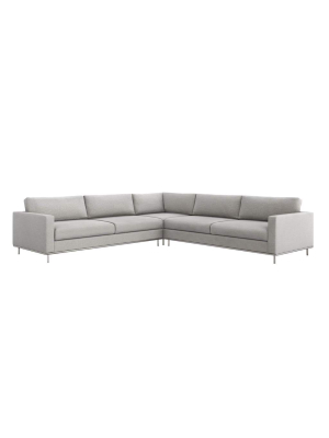 Interlude Home Valencia 3 Piece Sectional - Light Gray