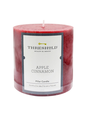 Mottled Pillar Candle Apple Cinnamon - Threshold™