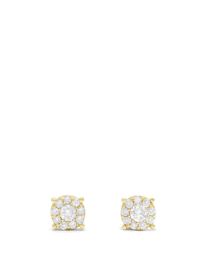 Effy Bouquet 14k Yellow Gold Diamond Cluster Stud Earrings, 0.50 Tcw