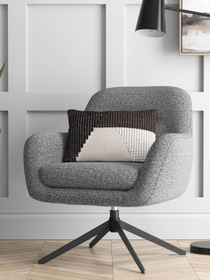 Graymoor Metal Leg Upholstered Swivel Accent Chair Textured Woven Gray/white - Project 62™