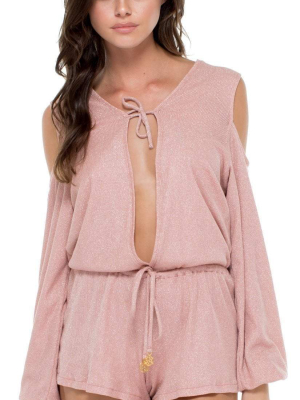 Luli Fama Sabor Romper In Rose Silver