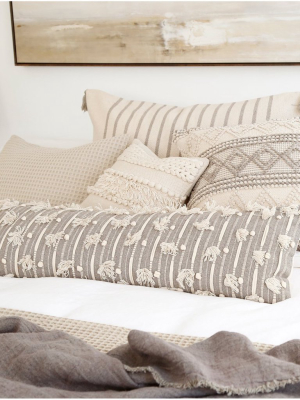 Pom Pom At Home Nora Pillow - Taupe/ivory