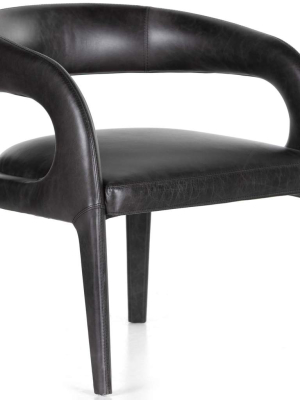 Hawkins Leather Chair, Sonoma Black