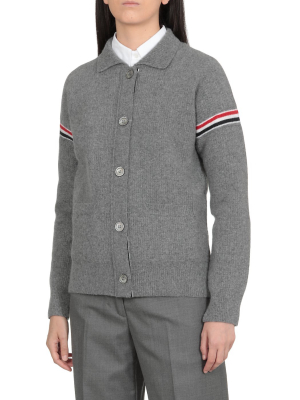 Thom Browne Stripe-detailed Ribbed Cardigan