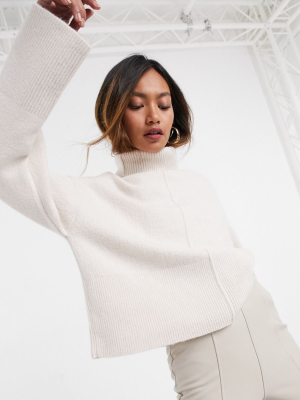 & Other Stories Eco Funnel Neck Sweater In White