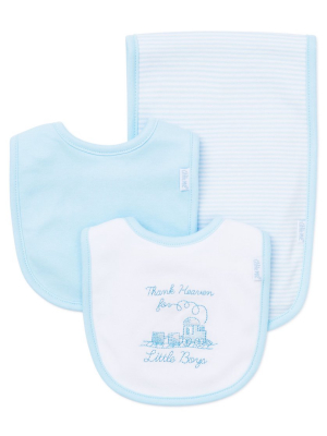 Thank Heaven For Little Boys Bib & Burp Set