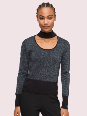 Metallic Scoopneck Sweater