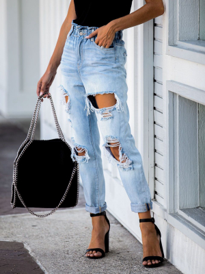 Ferguson Distressed Paper Bag Waist Denim - Final Sale