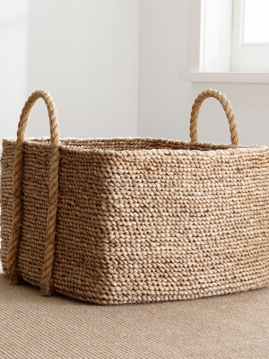 Tyler Square Basket With Rope Handle Low