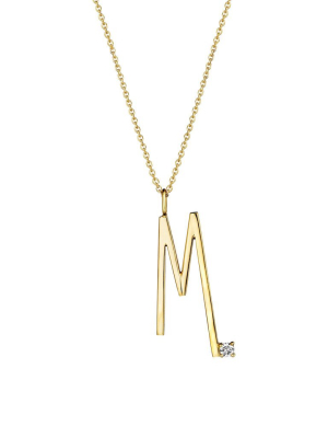 Type Letter "m" Pendant Necklace