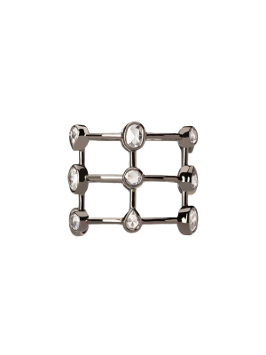 Mixed Shape Diamond Cage Ring - Black Gold