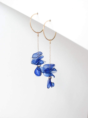 Nina Upcycled Chain Drop Earrings - Blue