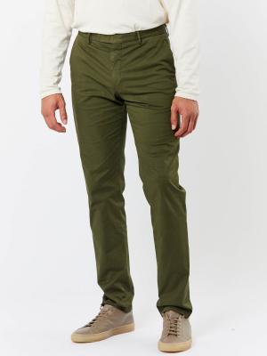 Military Green Cotton Twill Trouser